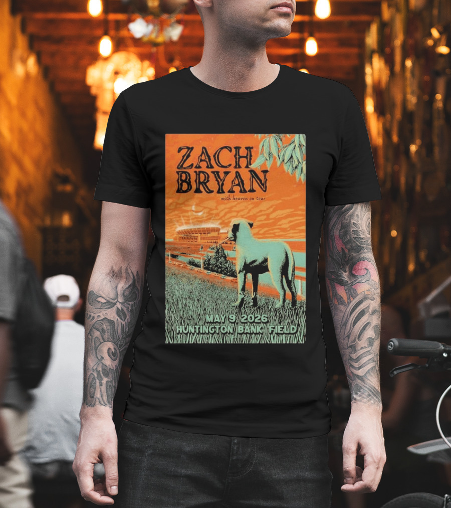 Zach Bryan Huntington Bank Field May 9 2026 With Heaven On Tour T-Shirt
