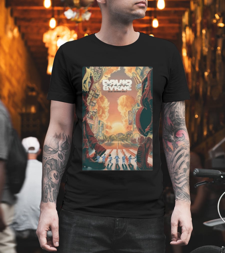 David Byrne Who Is The Sky North American Tour 2026 Vintage Retro Cityscape T-Shirt