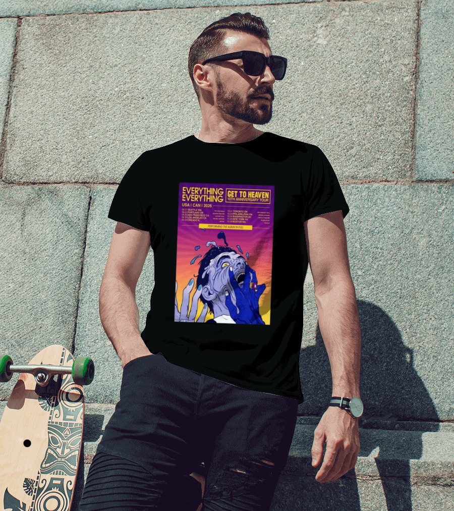 Everything Everything Get To Heaven 10th Anniversary Tour 2026 USA Canada Dates T-Shirt