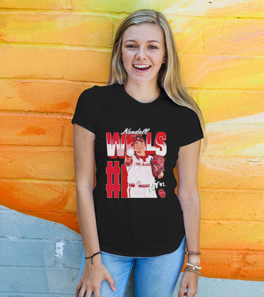 Kendall Wells Oklahoma Sooners Softball Player #1 T-Shirt