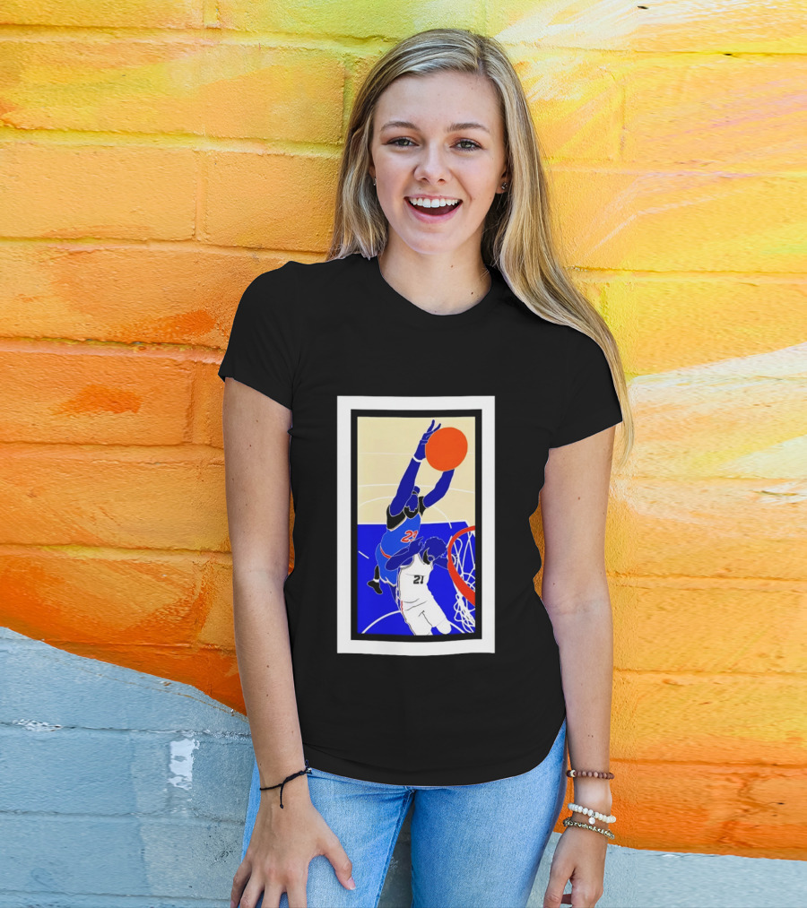 Mitchell Robinson Slam Dunk Over Joel Embiid New York Knicks T-Shirt