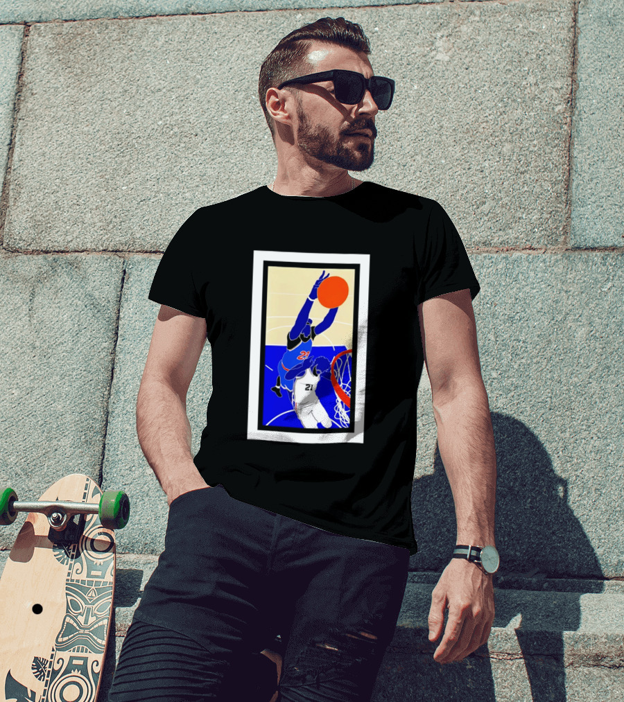 Mitchell Robinson Slam Dunk Over Joel Embiid New York Knicks T-Shirt