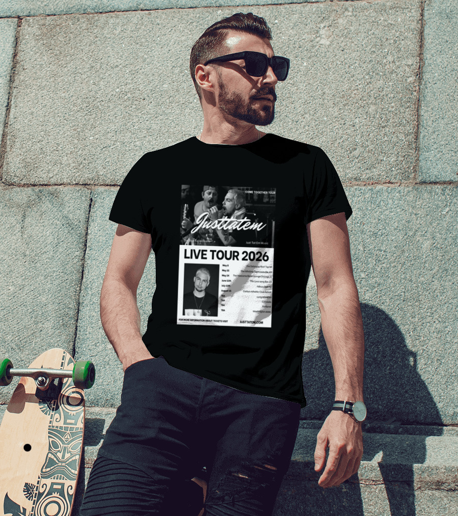 Live Tour 2026 Justtatem Come Together Justin Barona Tour Dates T-Shirt