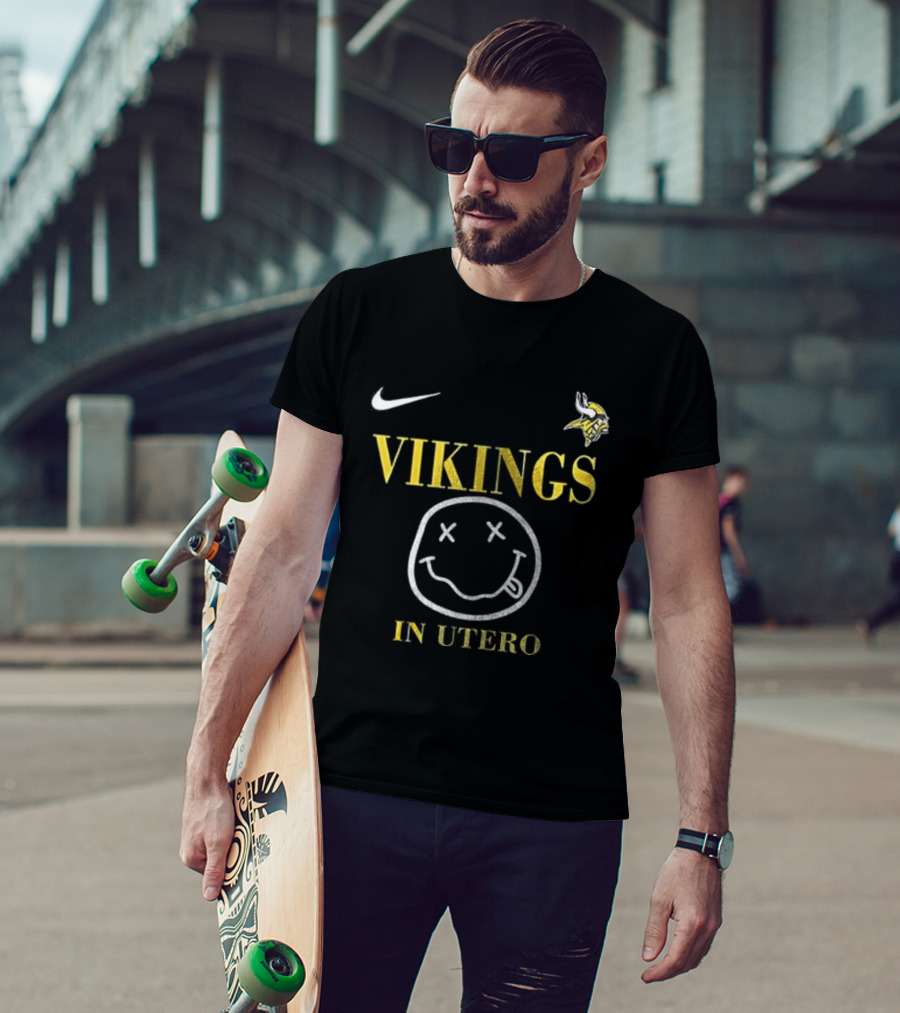 Nike Vikings In Utero Smiley Face T-Shirt