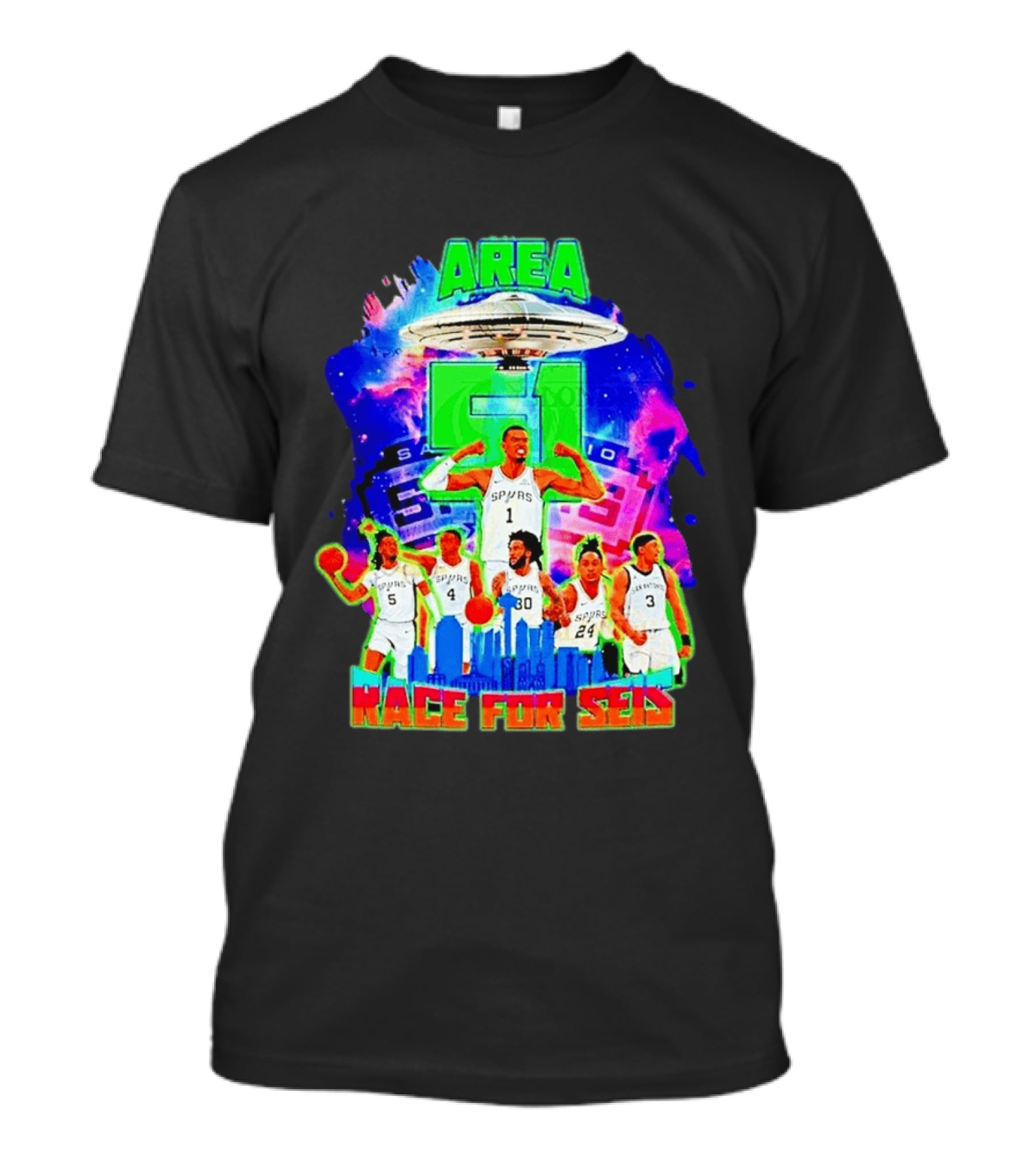 Area 51 Spurs San Antonio Race For Seis T-Shirt
