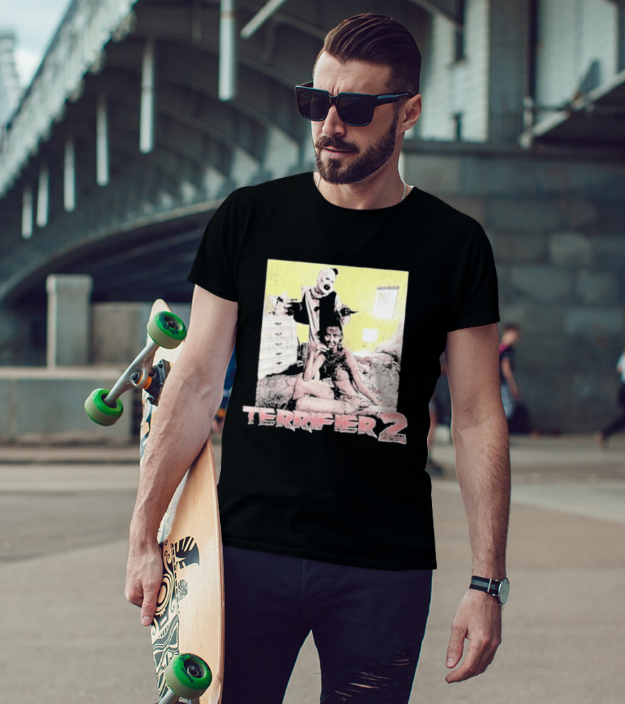 Terrifier 2 Art The Clown Scene Horror Movie T-Shirt