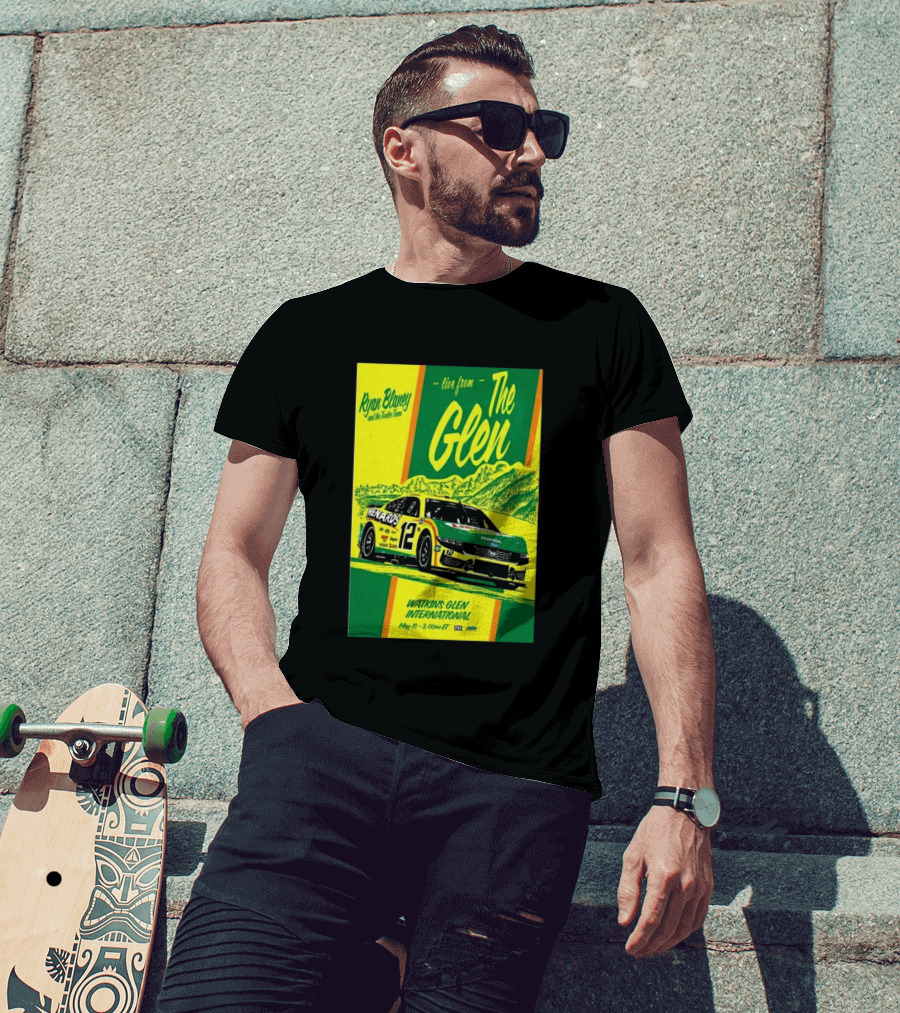 Ryan Blaney Live From The Glen Watkins Glen International May 10 3:00pm ET NASCAR Race Team Menards Pennzoil Car 12 T-Shirt