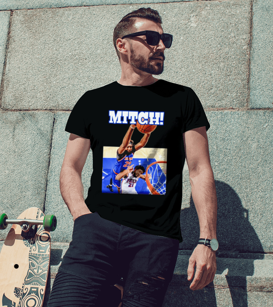 MITCH Dunk Over NBA Rival Philadelphia Joel Embiid Mitchell Robinson Knicks Game 4 T-Shirt