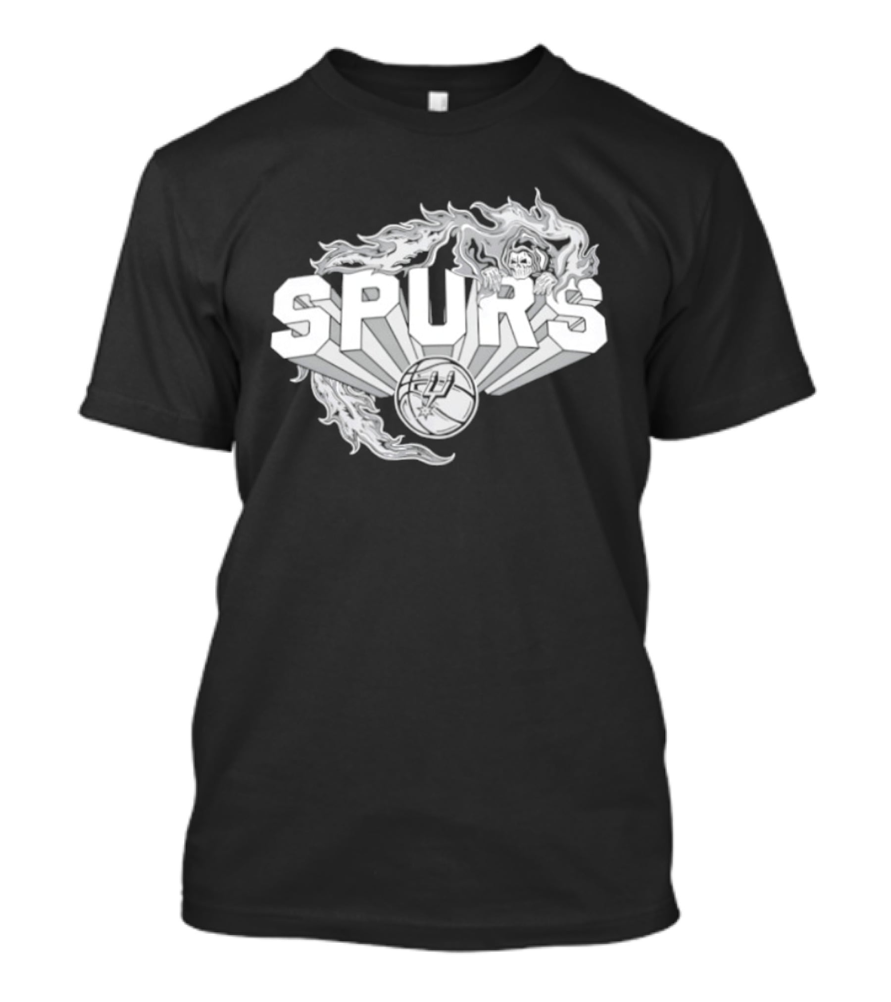 San Antonio Spurs Warren Lotas Flames 2026 Basketball Collaboration T-Shirt
