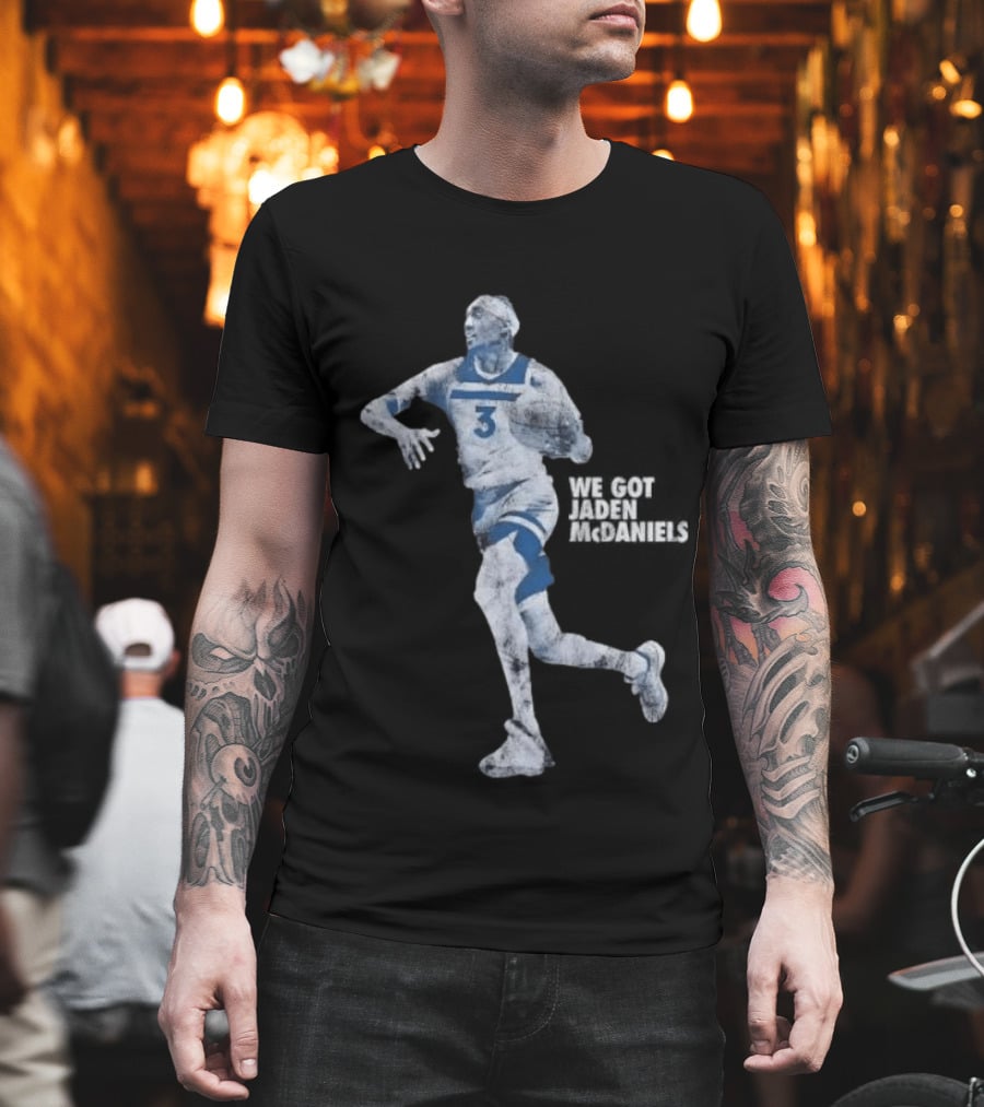 Jaden McDaniels Timberwolves Basketball Star Number 3 T-Shirt