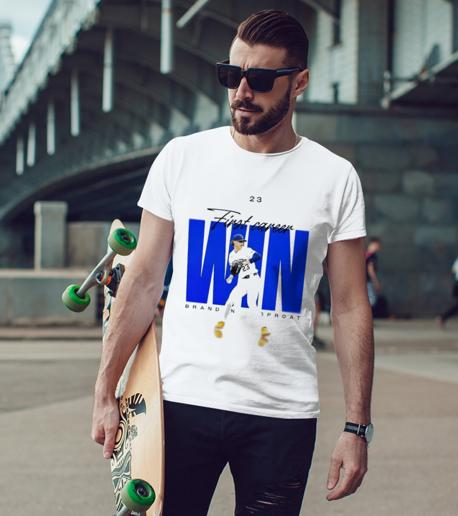 Brandon Sproat 23 Brewers First Career Win T-Shirt