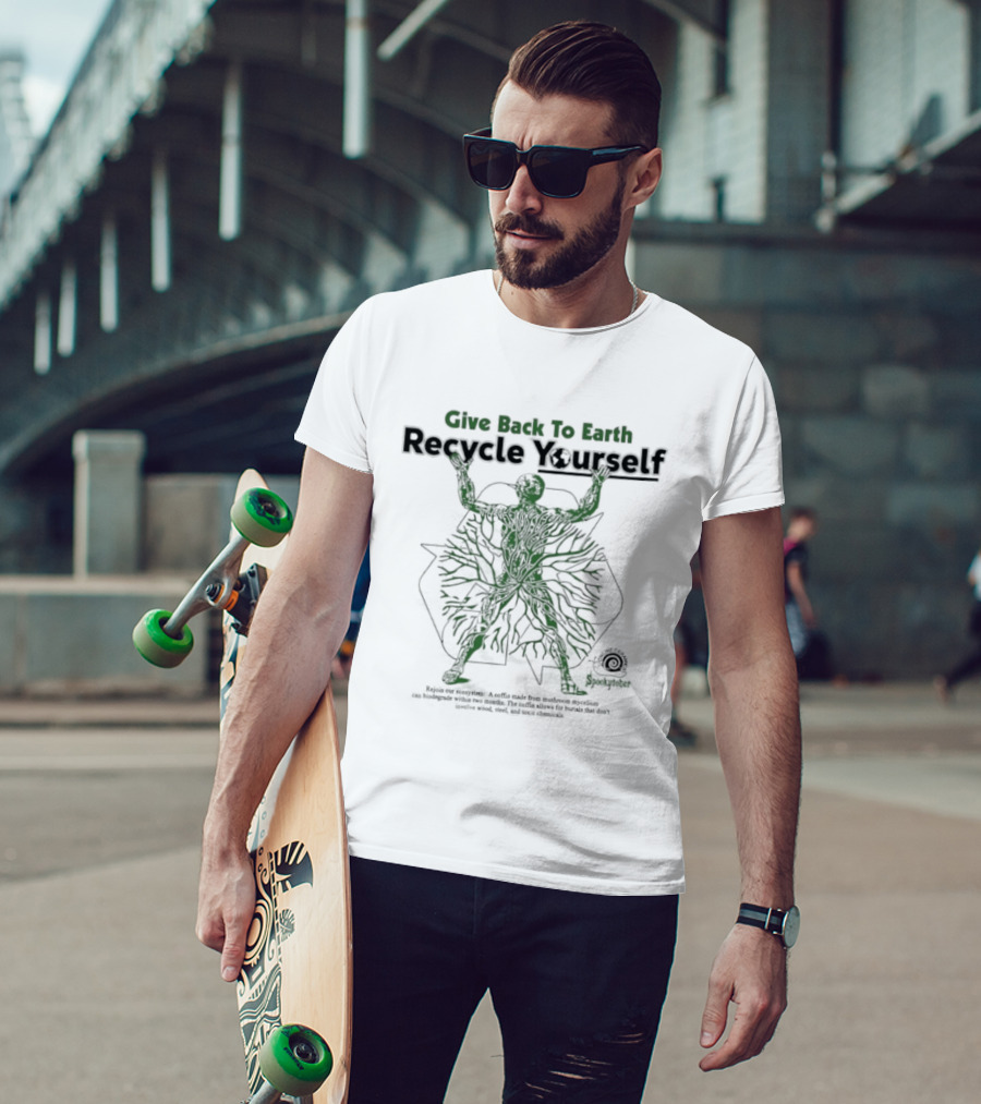 Recycle Yourself Give Back To Earth Eco Symbol Roots And Geometry T-Shirt