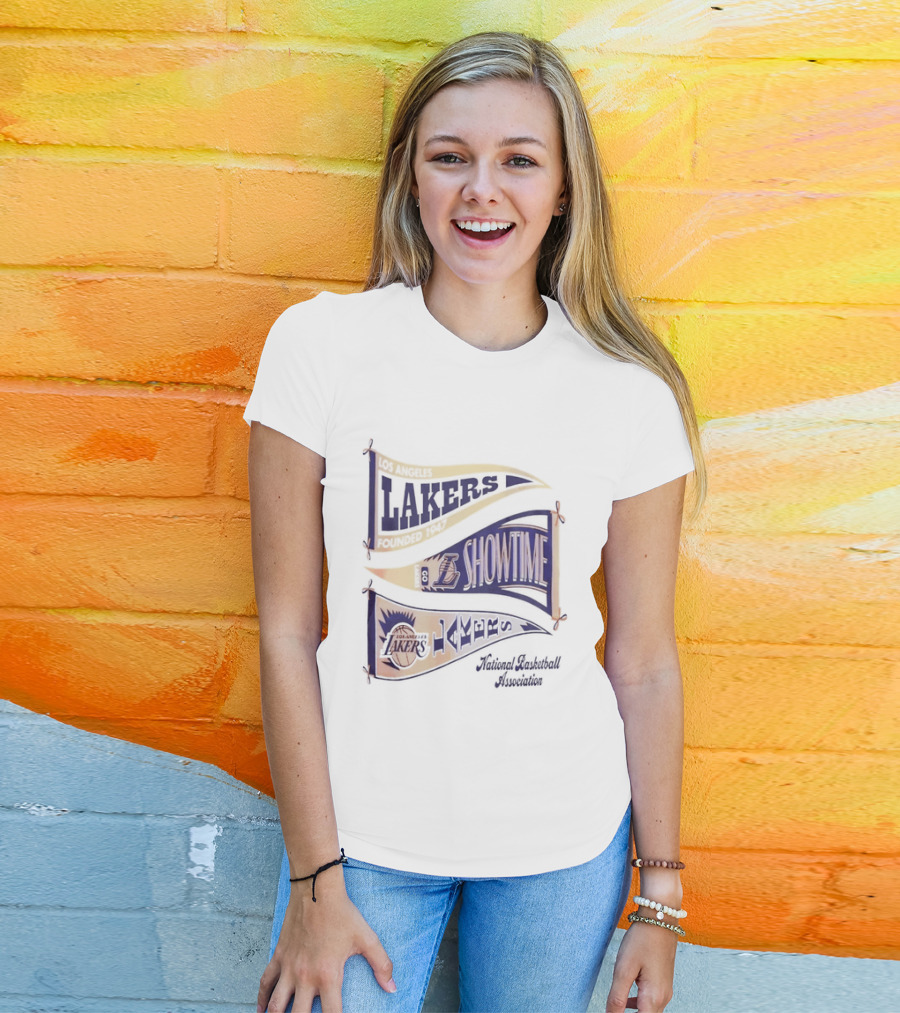 Lakers Showtime Banners Los Angeles Basketball Association T-Shirt