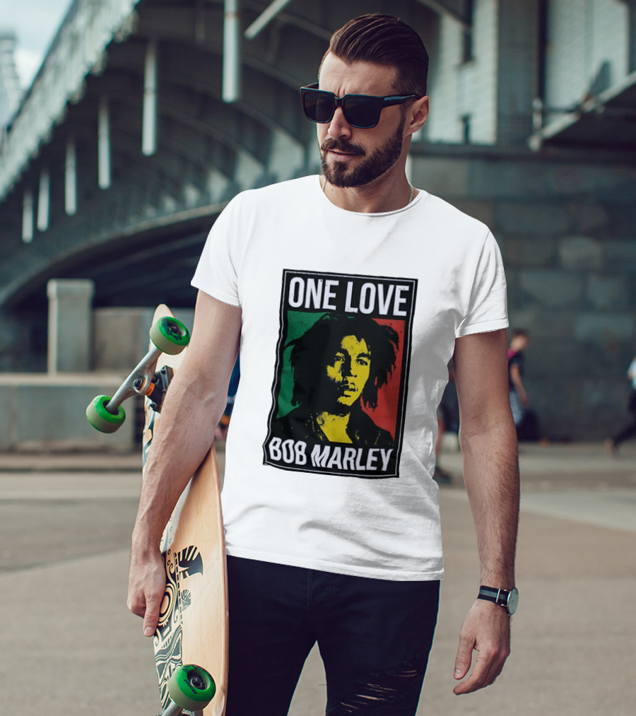 One Love Bob Marley Reggae Rastafarian Tricolor T-Shirt