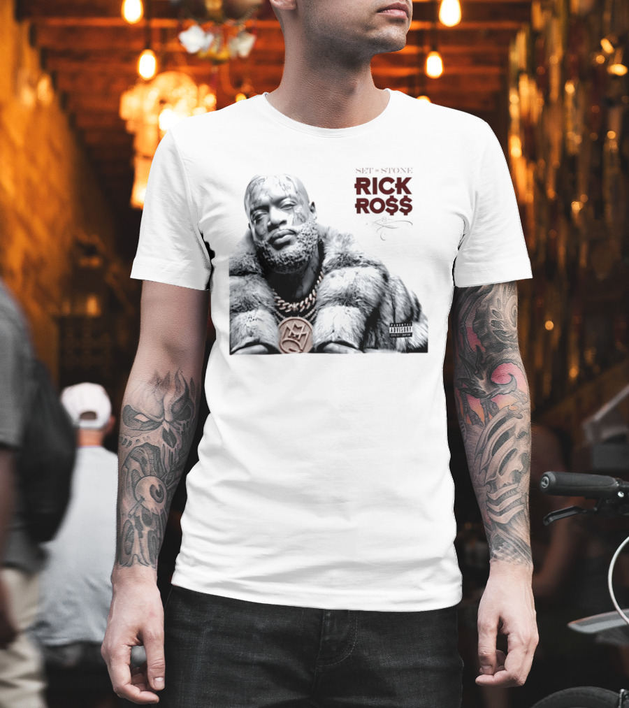 Rick Ross Set In Stone Album Cover Maybach Music Group Parental Advisory T-Shirt