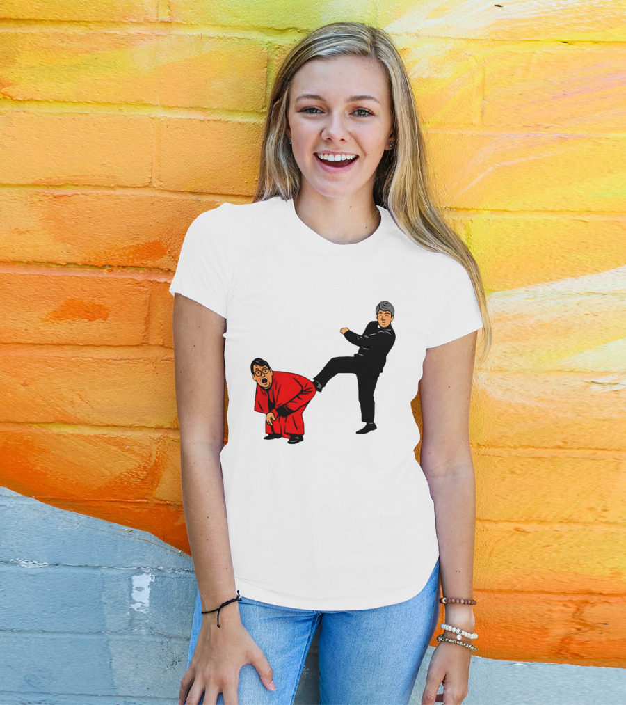 Kicking Random Man Up The Arse Funny Comic Scene T-Shirt