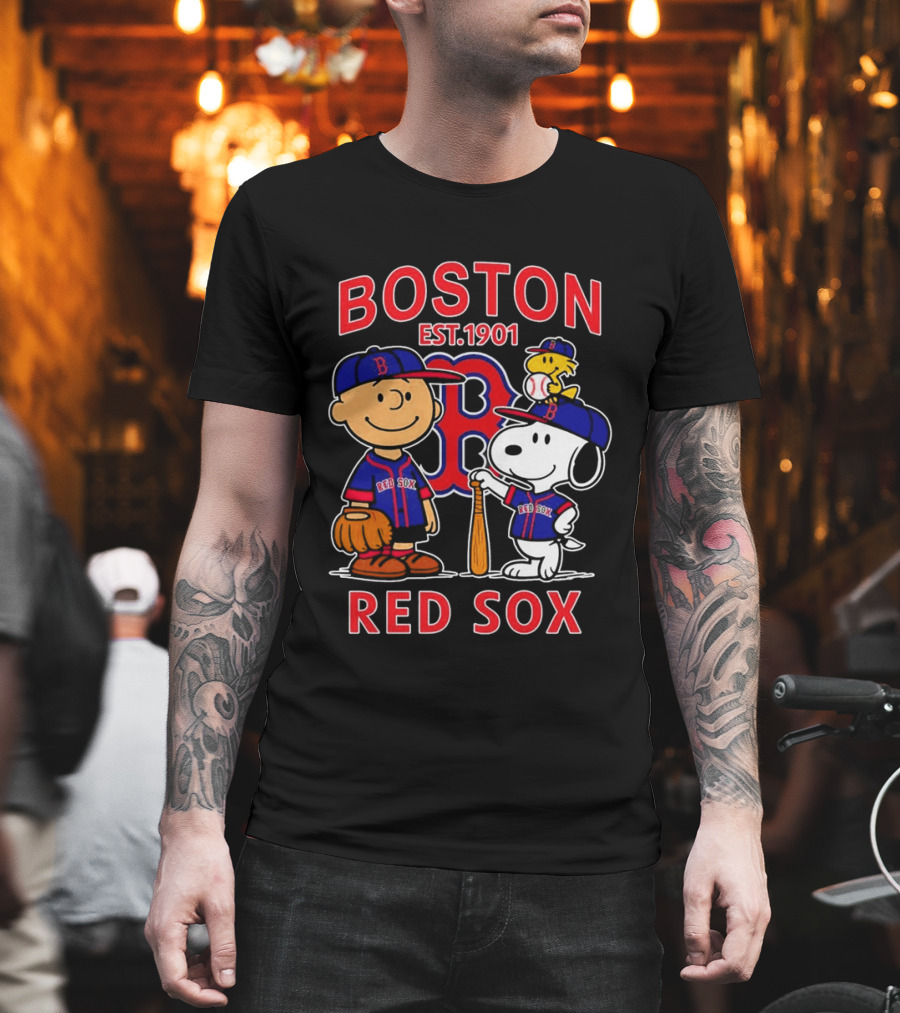 Boston Red Sox Peanuts Characters Est 1901 T-Shirt