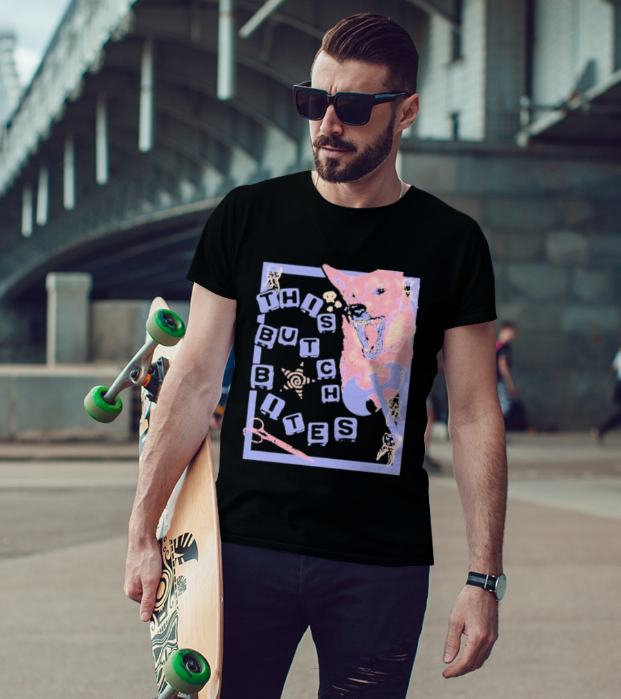 This Butch Bites Dog Retro Vibe Scissors And Blocks T-Shirt