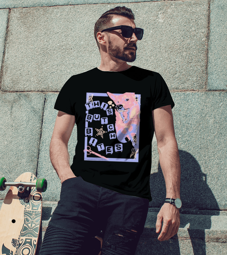 This Butch Bites Dog Retro Vibe Scissors And Blocks T-Shirt