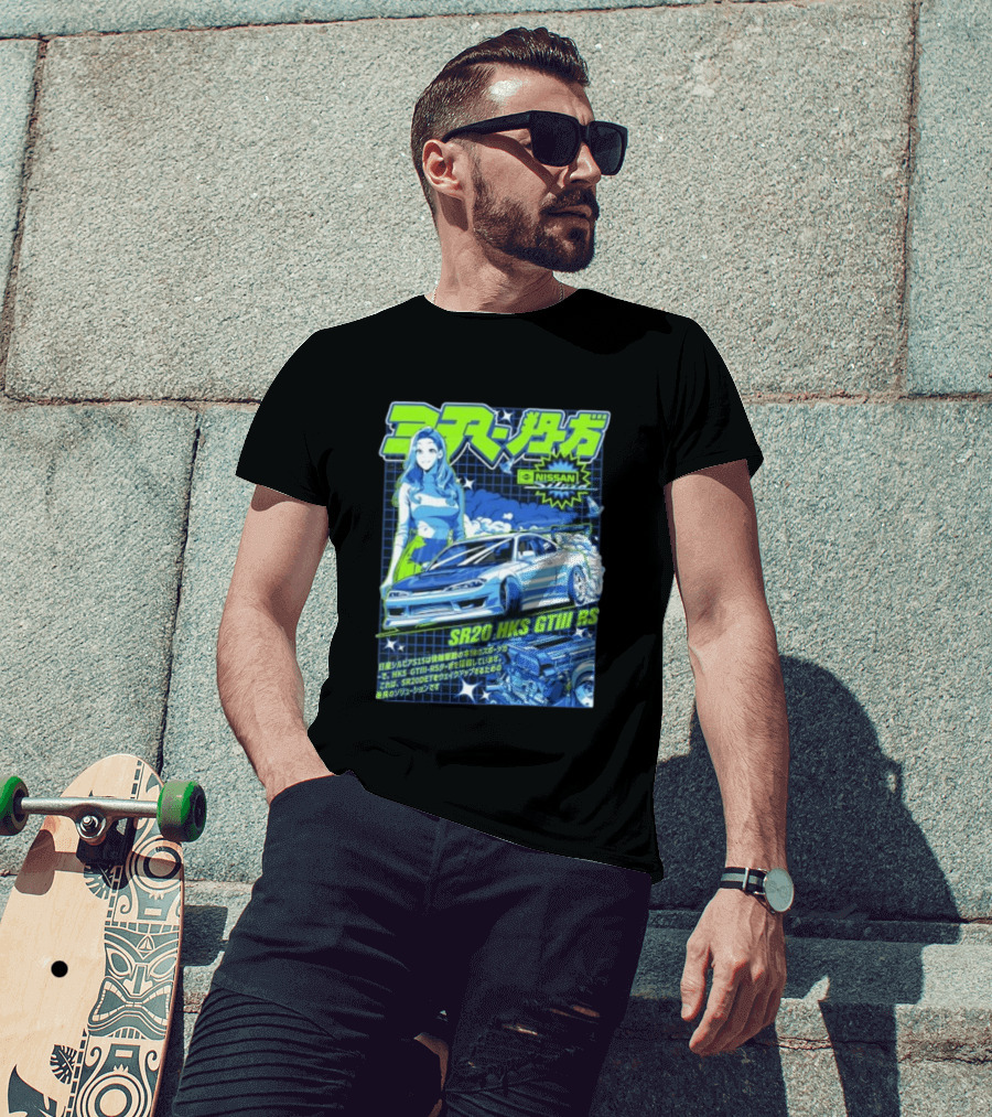Nissan Silvia S15 SR20 HKS GTIII RS JDM Anime Manga T-Shirt
