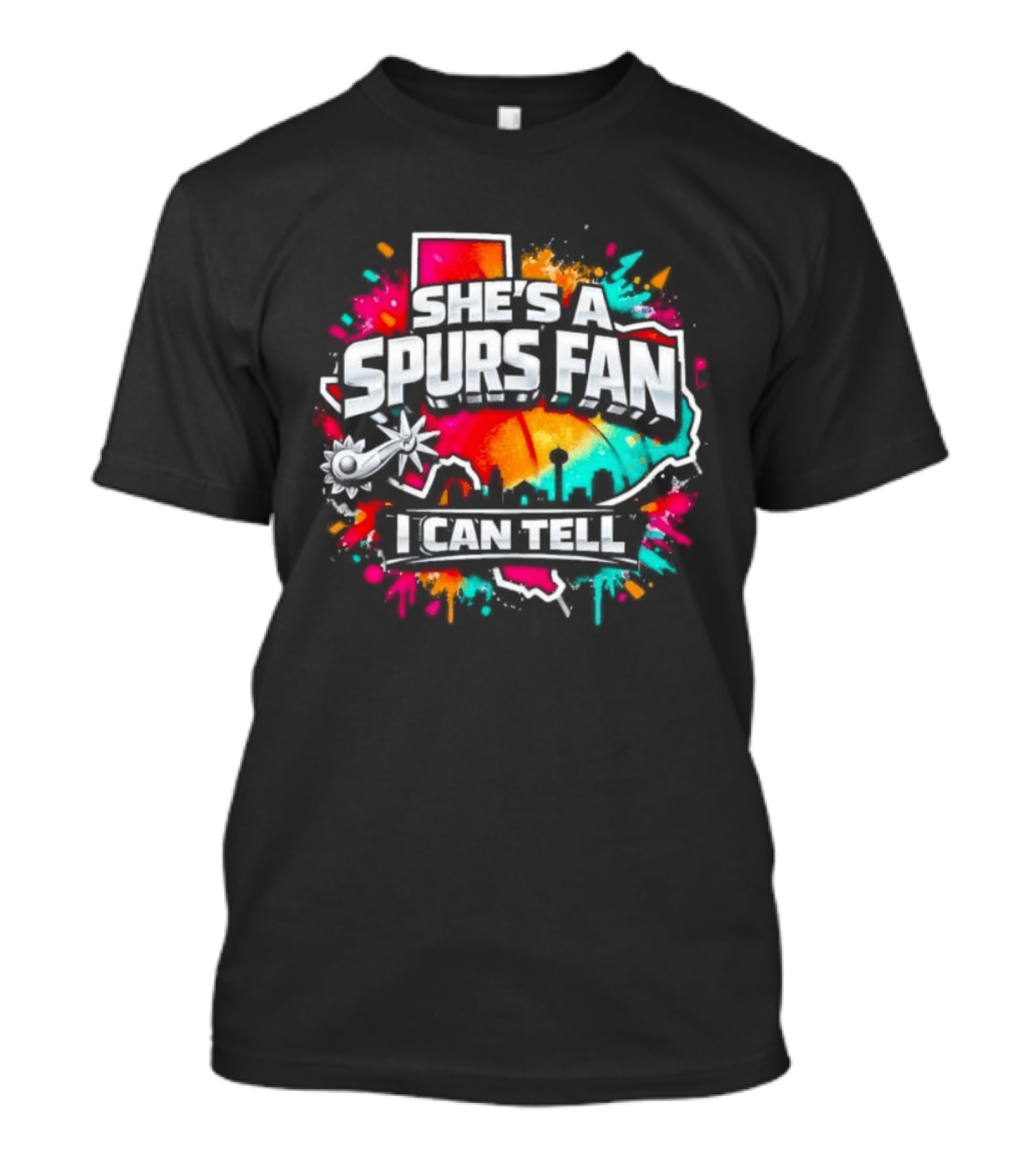She's A Spurs Fan I Can Tell Colorful Splash T-Shirt