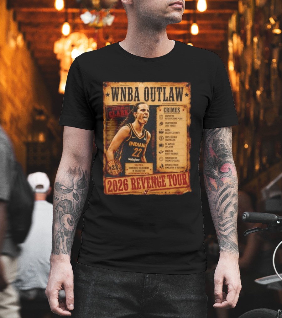 WNBA Outlaw Caitlin Clark Indiana 2026 Revenge Tour T-Shirt