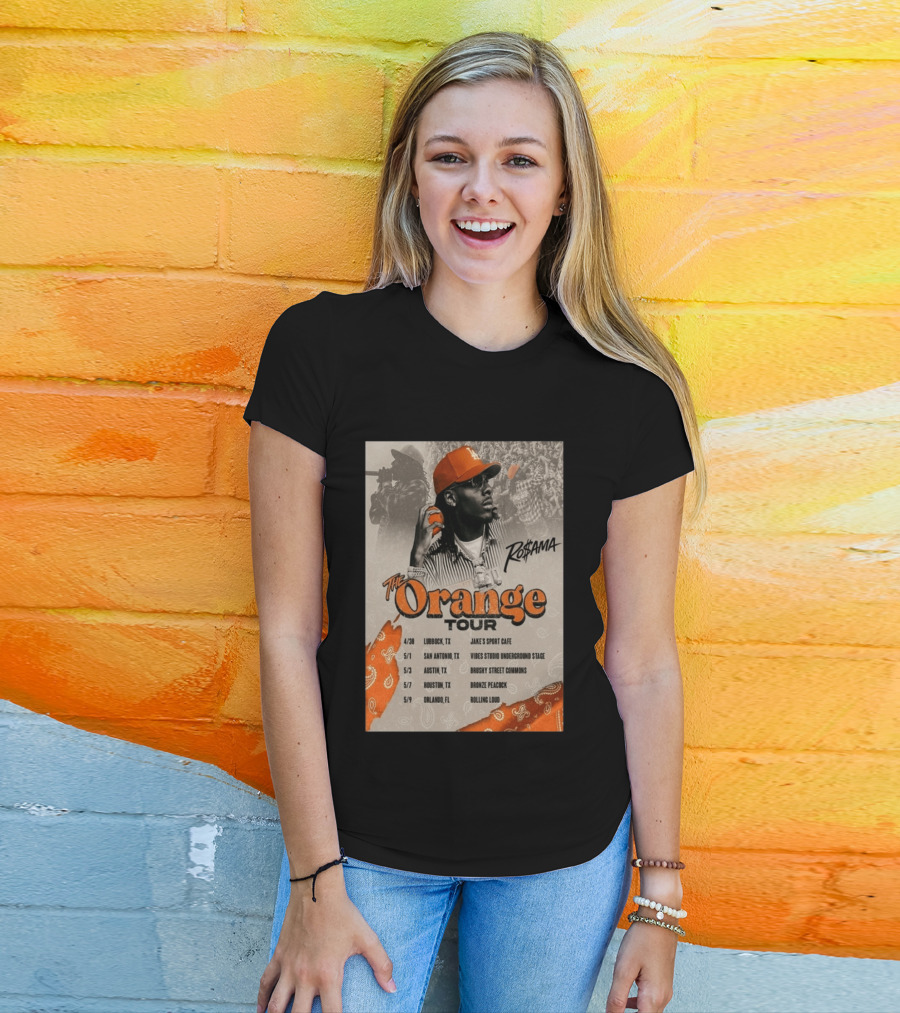 RoSama The Orange Tour 2026 Houston Concert The Bronze Peacock May 7 T-Shirt