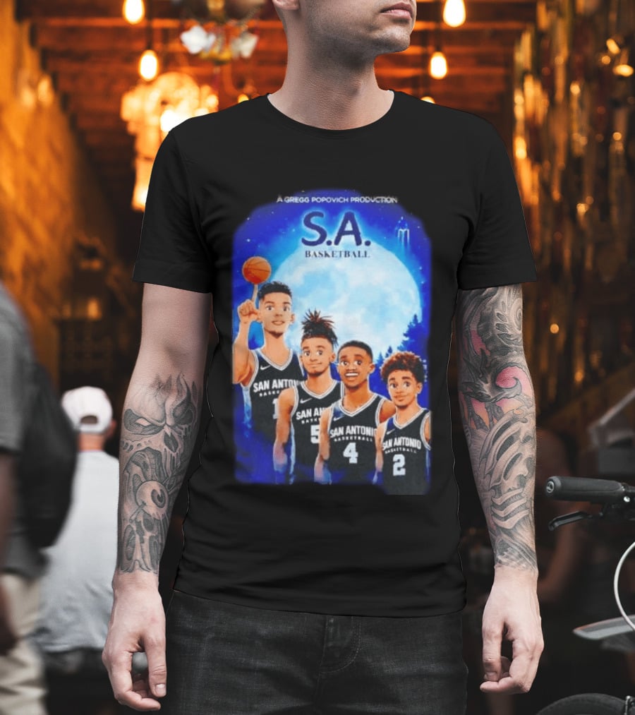 S.A. Basketball San Antonio Spurs A Gregg Popovich Production T-Shirt