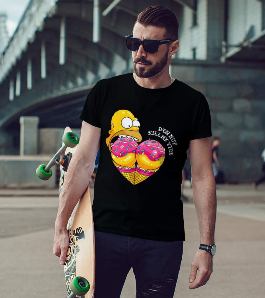Homer D'oh Nut Kill My Vibe Ice Cream Cone T-Shirt