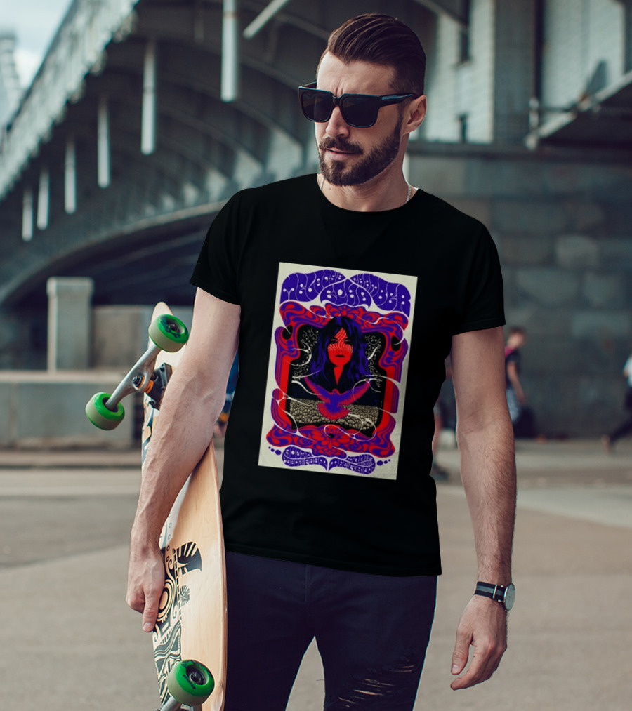 Melody's Echo Chamber Austin Psych Fest 2026 May 9 Austin TX Psychedelic Art Red Purple Woman Bird T-Shirt