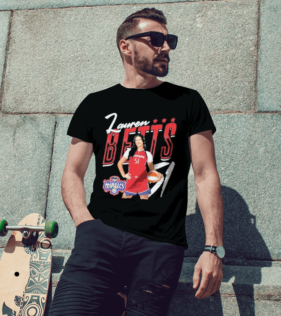 Lauren Betts 51 Washington Mystics WNBA Player T-Shirt