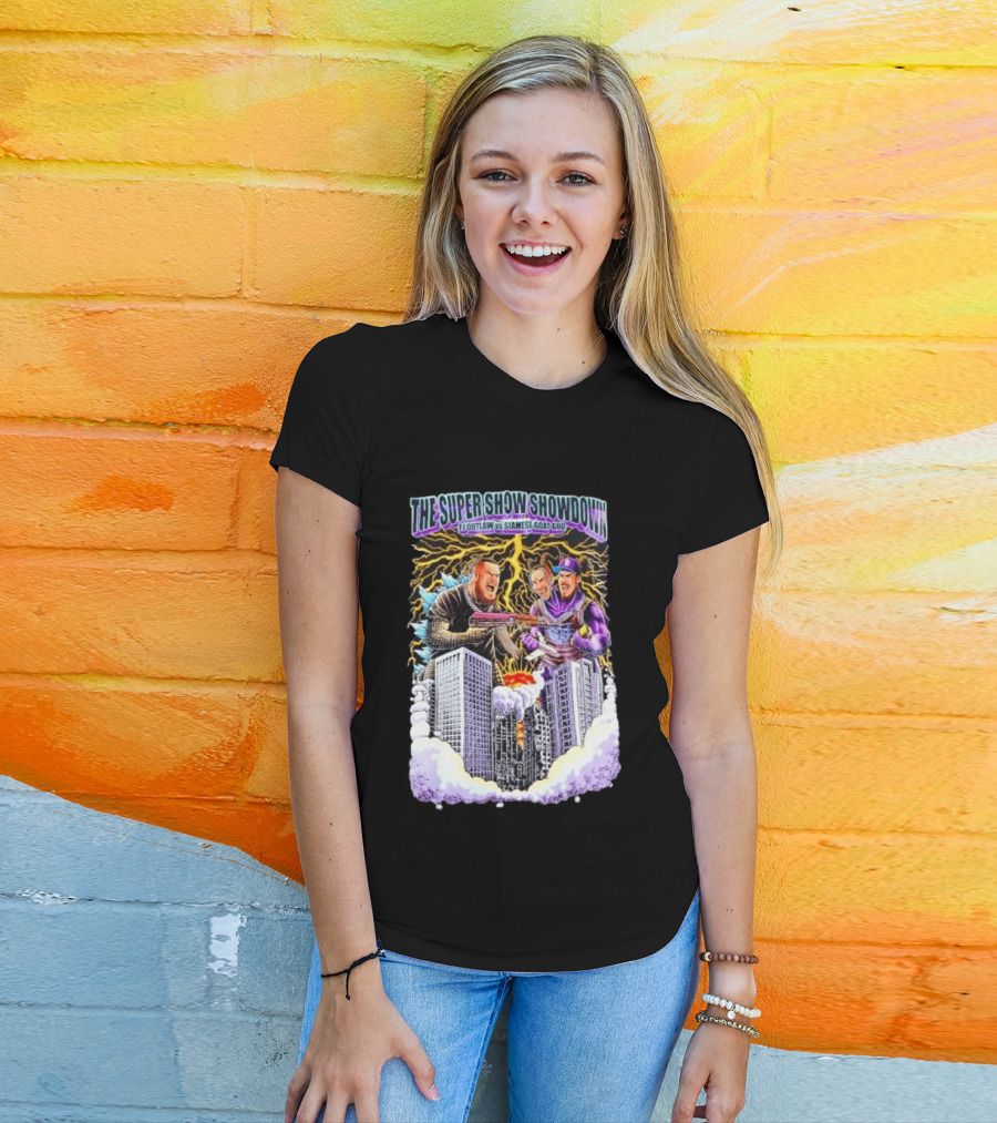 The Super Show Showdown FJ Outlaw Vs Siamese Goat God Lightning Clash Skyscraper Battle T-Shirt