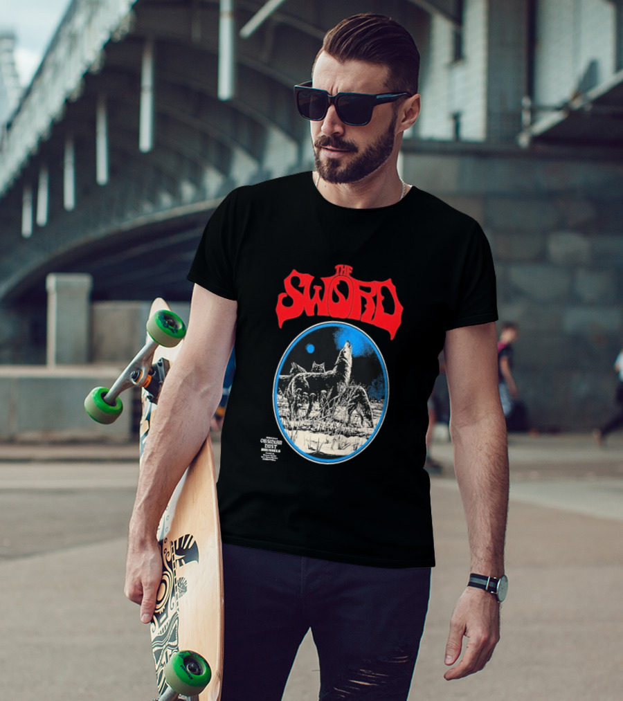 The Sword Brussels Belgium May 17 2026 Wolf Howling At Moon T-Shirt
