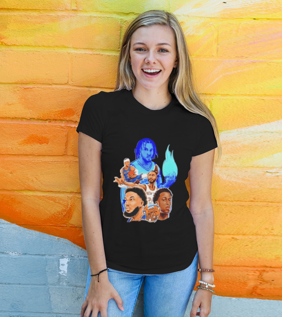 Knicks Jalen Brunson OG Anunoby Mikal Bridges Karl Anthony Towns Basketball T-Shirt