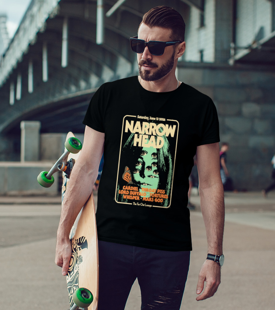Narrow Head Saturday June 13 2026 Far Out Lounge And Stage Austin TX Throat Piss Body Of Light Vision Video Masocoder T-Shirt