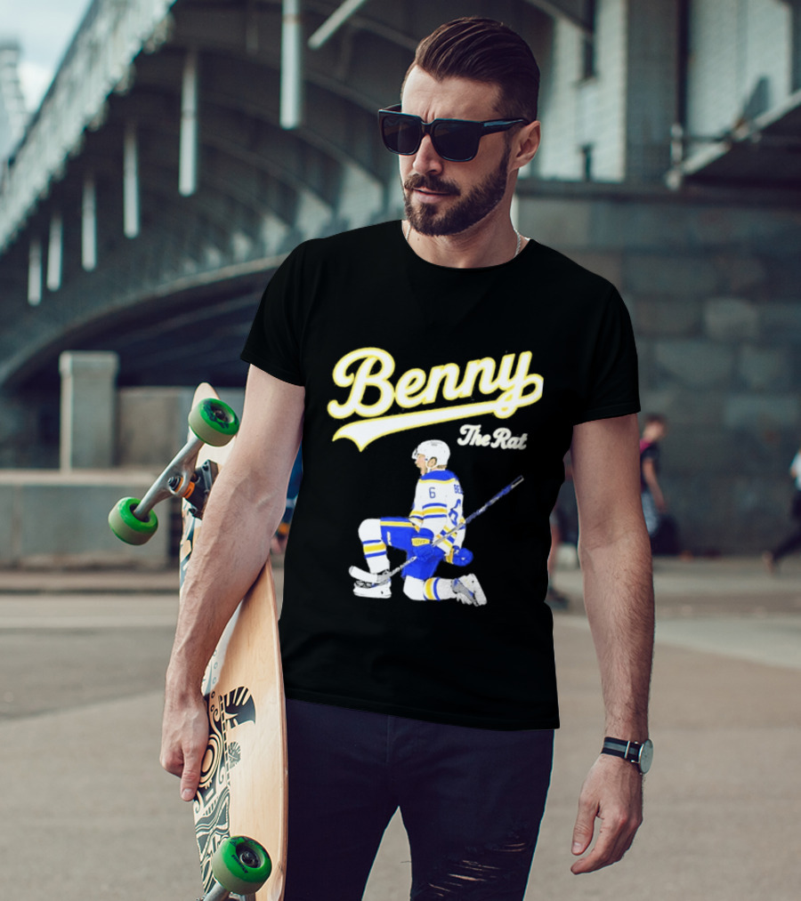 Benny The Rat Buffalo Sabres Number 6 Hockey Player Kneeling T-Shirt