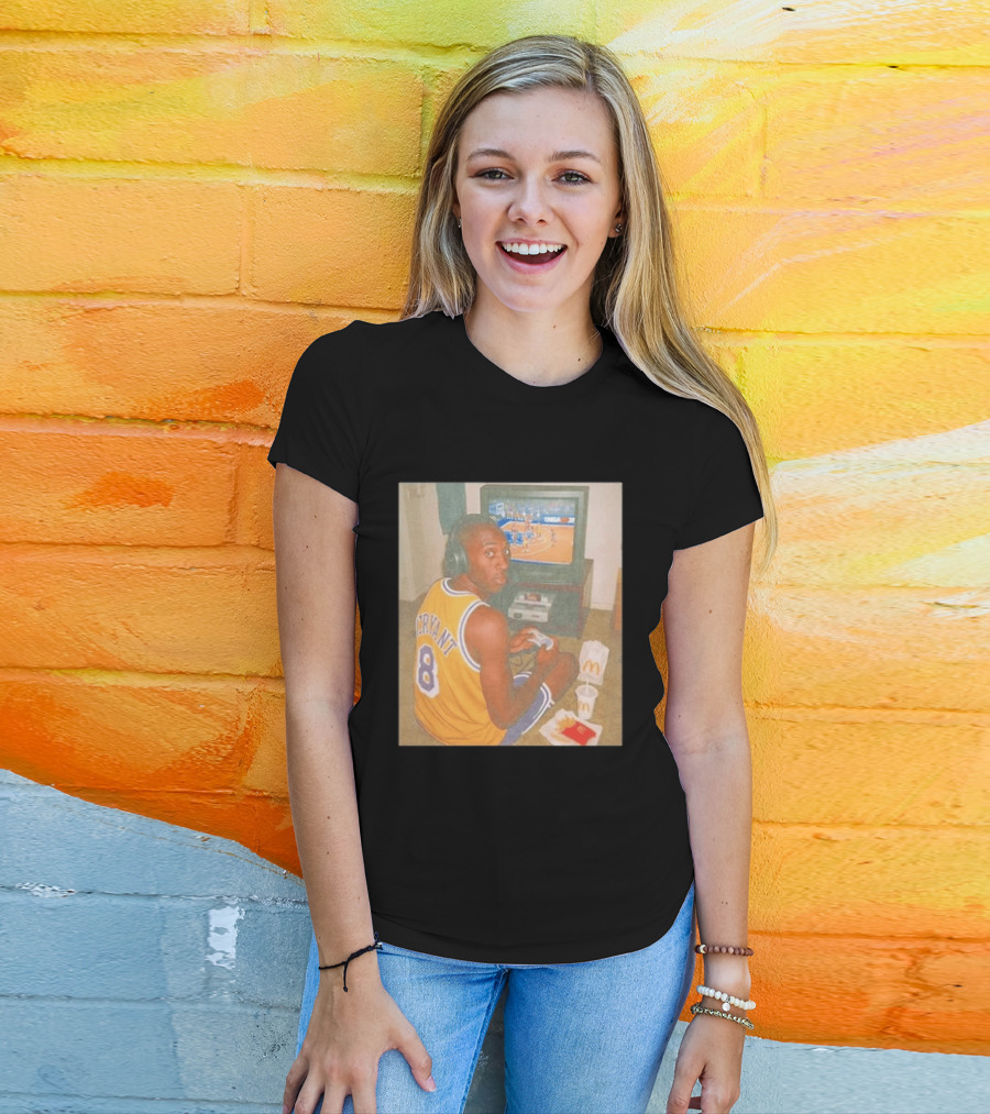 Kobe Bryant Number 8 Playing Retro NBA Video Game McDonald's Meal T-Shirt