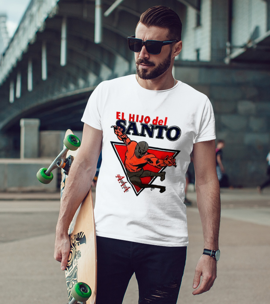 El Hijo Del Santo AAA Lucha Libre Wrestler In Red Triangle T-Shirt