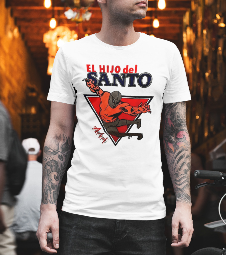 El Hijo Del Santo AAA Lucha Libre Wrestler In Red Triangle T-Shirt
