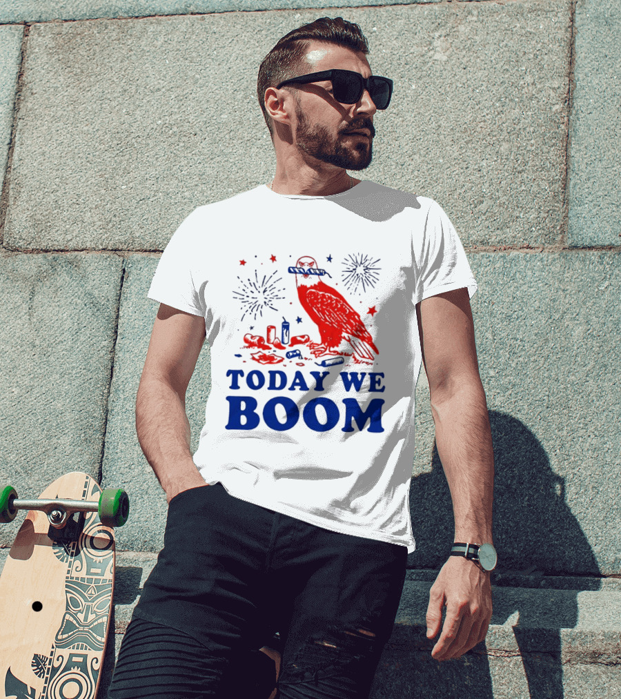Today We Boom Bald Eagle Fireworks Celebration T-Shirt