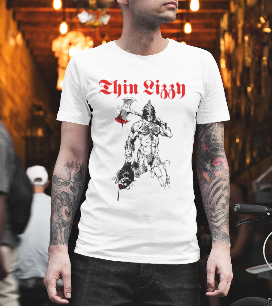 Thin Lizzy Blood Will Spill Warrior Axe T-Shirt