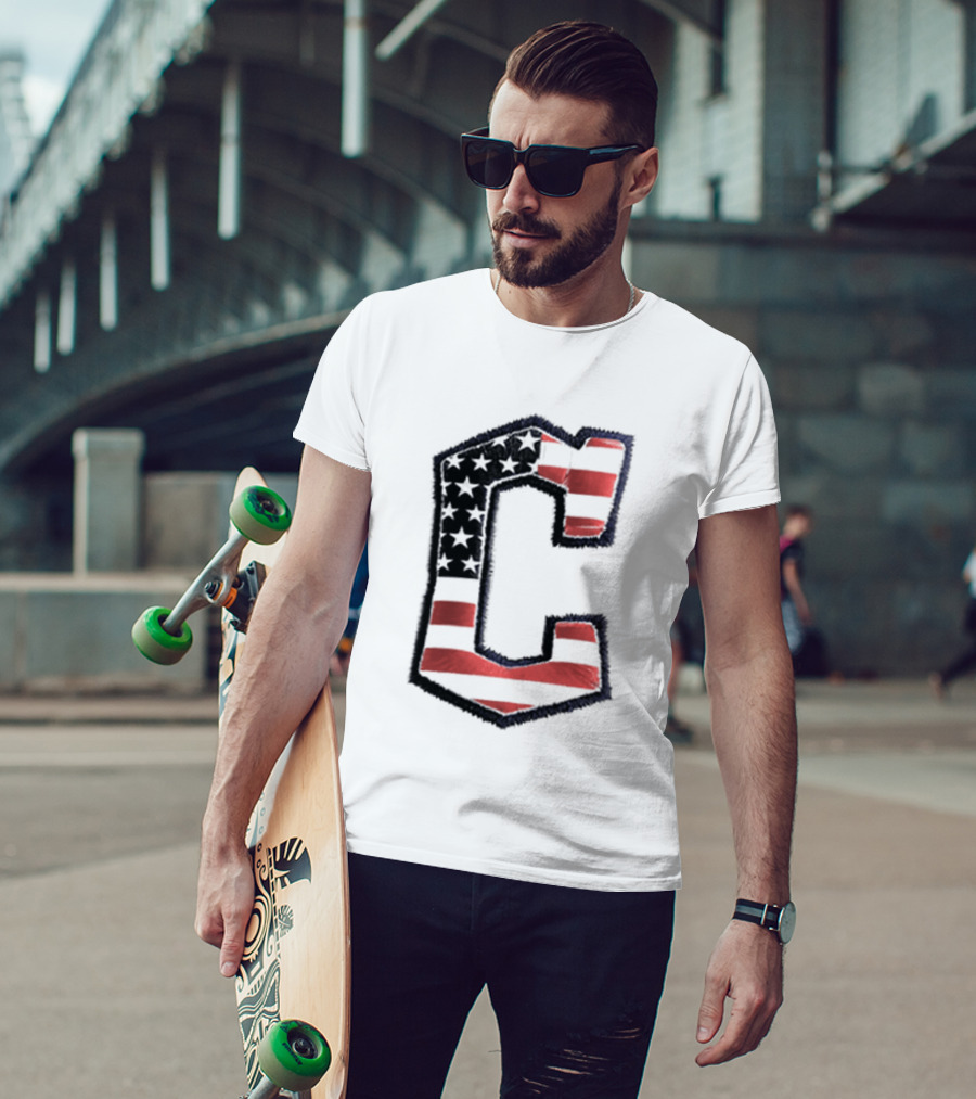Cleveland Guardians American Flag Hat 2026 Patriotic Giveaway T-Shirt
