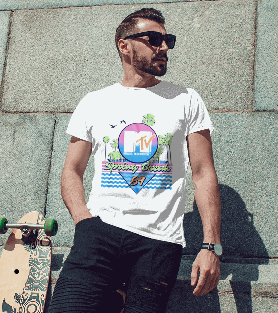 MTV Spring Break 89 Retro Vibe Palm Trees Vintage Aesthetic T-Shirt