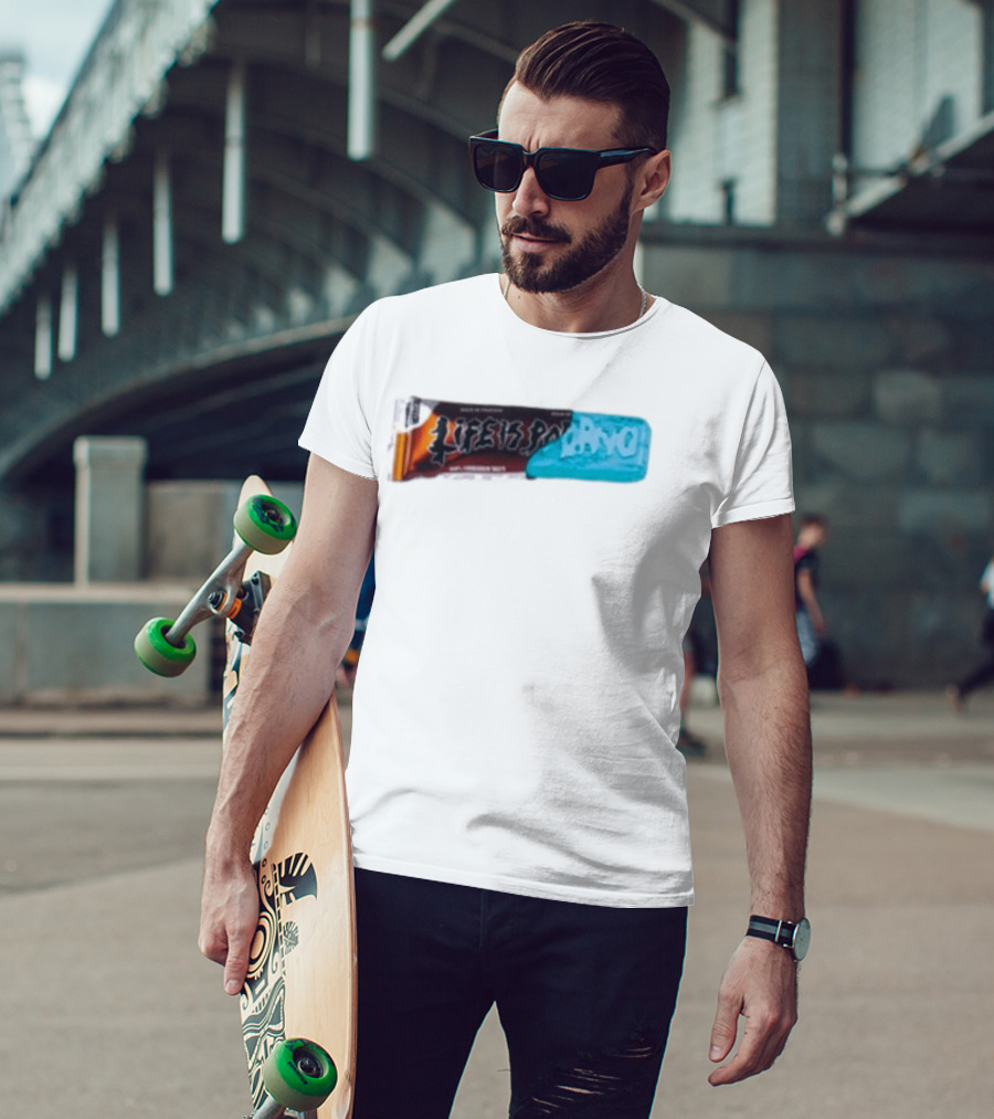 Life Is Porno Protein Bar Wrapper T-Shirt