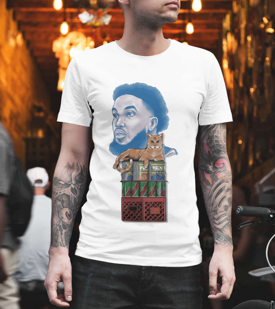 Karl Anthony Towns New York Knicks Bodega Cat And Paint Cans T-Shirt