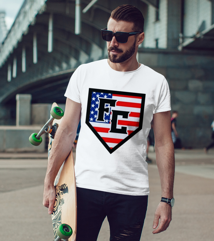 FC Patriotic Home Plate USA Flag White Regular 5000 T-Shirt