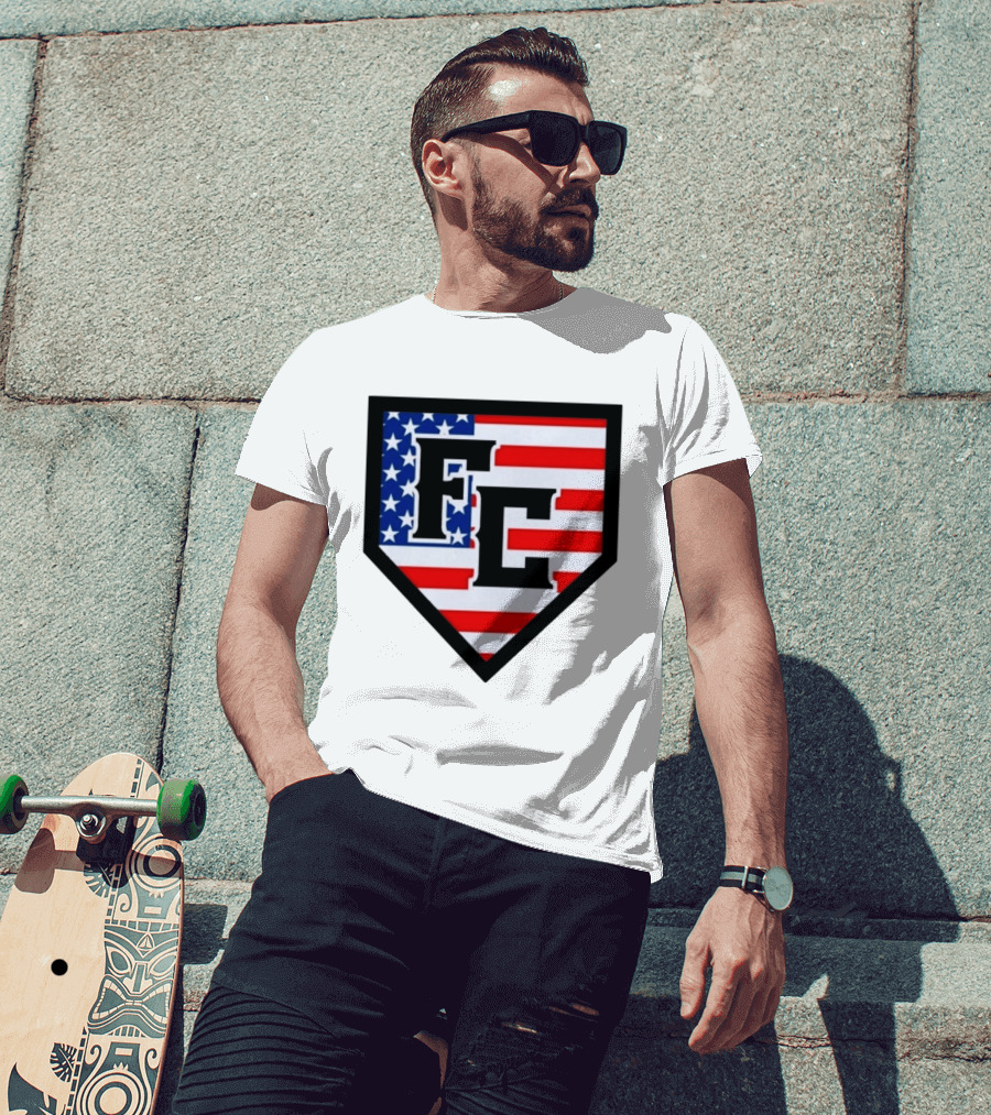FC Patriotic Home Plate USA Flag White Regular 5000 T-Shirt