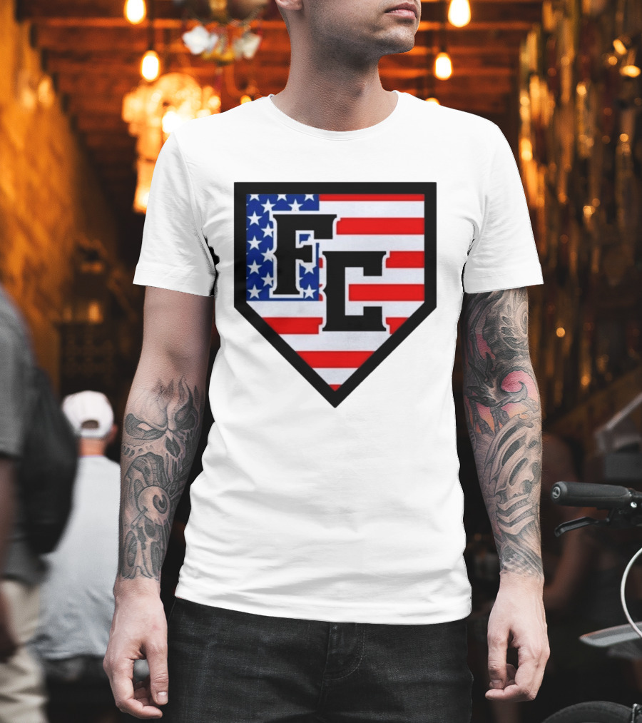 FC Patriotic Home Plate USA Flag White Regular 5000 T-Shirt
