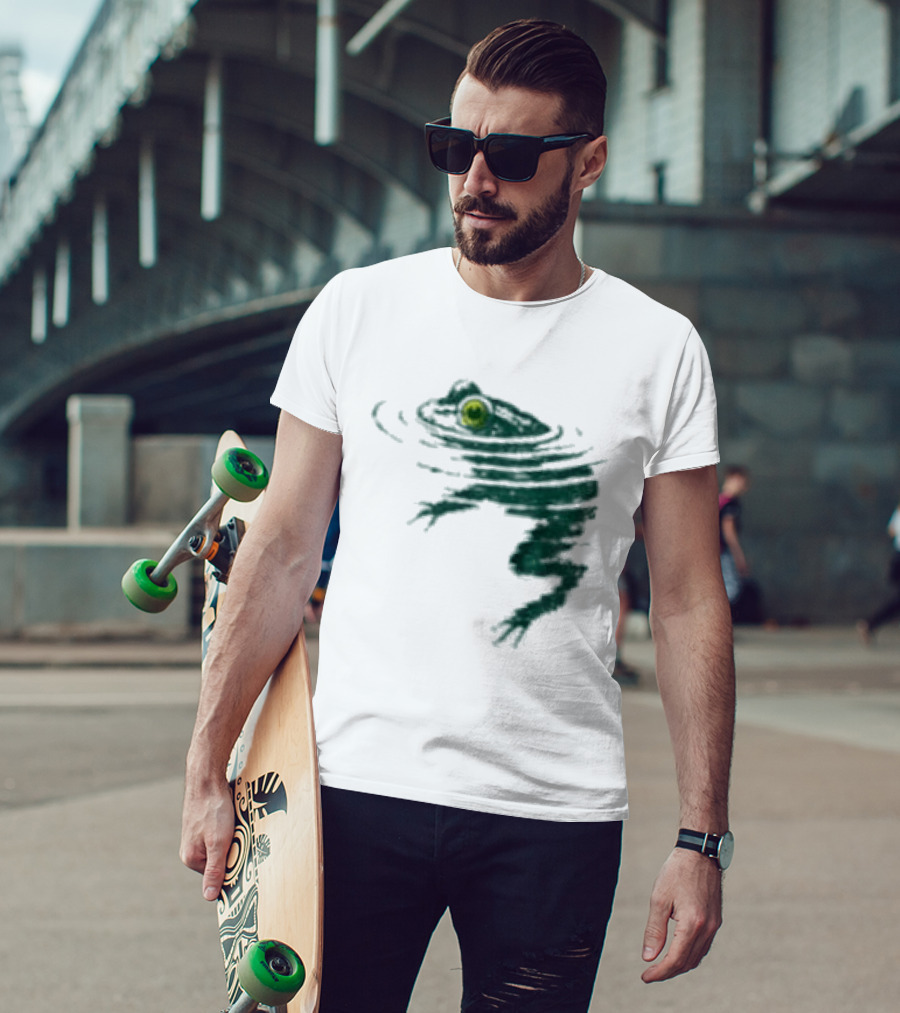 Frog Swimming Ripples In Water T-Shirt