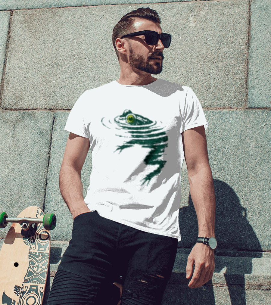 Frog Swimming Ripples In Water T-Shirt